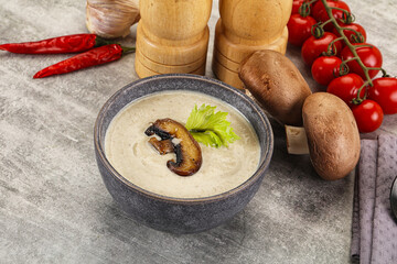 Delicous mushroom champignon cream soup