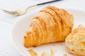 Croissant on plate