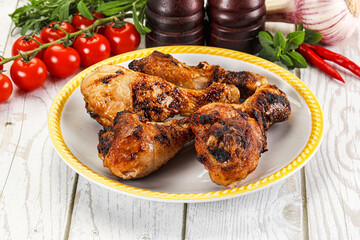 Hot and tasty chicken drumstick barbecue