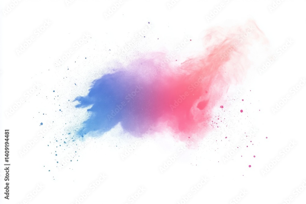 Poster colorful powder explosion on white background creating a vibrant and dynamic abstract design with a 