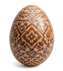 A patterned easter egg isolated on transparent background.