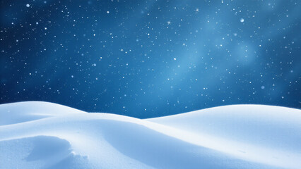 Rich azure background evokes a sense of winter stillness. Soft shadows beneath simulated snowdrifts add dimension and realism.