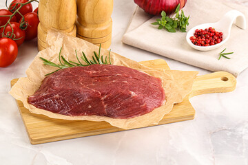 Raw beef meat uncocked steak