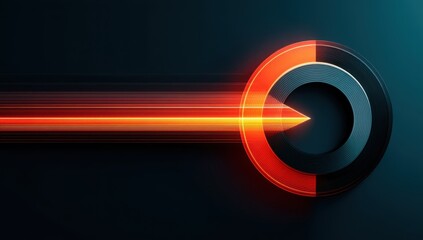 Abstract Speed and Progress: Glowing Arrow Targeting Circular Interface