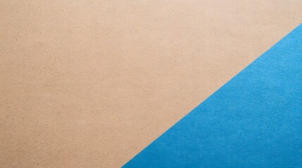 Fototapeta premium Beige and Blue Paper Texture Background Diagonal Split