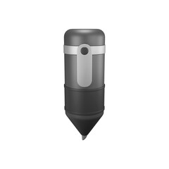 A minimalist black 3D stylus with a grey touch button.