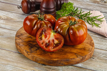 Organic juicy ripe red tomatoes