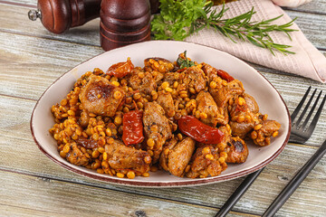 Rasted chicken meat with ptitim