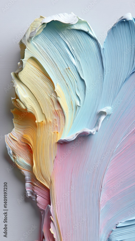 Poster abstract strokes of pastel paint creating a textured surface with a calming and artistic visual mood