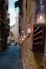 Walls Illuminated by Candles at Birgu by Candlelight