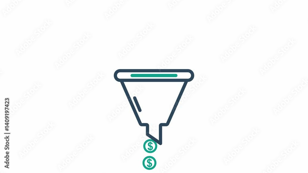 Poster sales funnel animated icon. animated icon related to digital marketing. suitable for user interface,