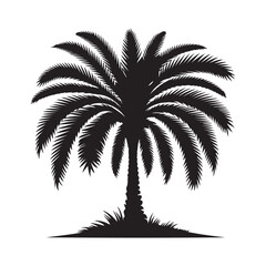 Obraz premium palm tree. silhouette vector design on white background
