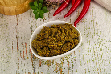 Yellow Thai spicy curry paste
