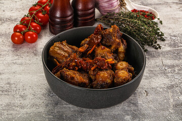 Baked oztail with tomato and carrot