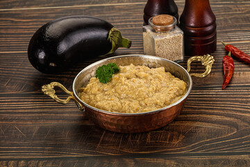 Eggplant dip - Mutabal with tahini paste
