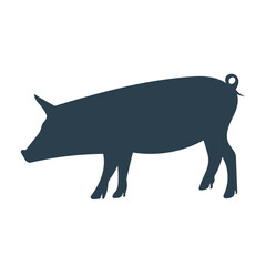 歩く豚のシルエットのシンプルイラスト