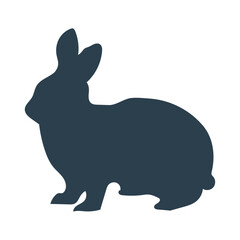 愛いウサギのシンプルなシルエットイラスト