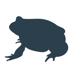 可愛いカエルのシルエットイラスト