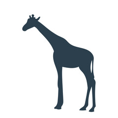 歩くキリンのシンプルなシルエットイラスト