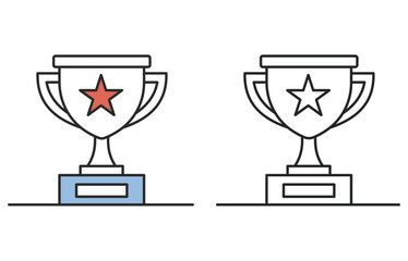 Vector winner cup icon set.