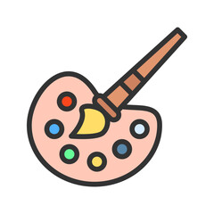 Color Pallete icon vector image. Suitable for mobile apps, web apps and print media.