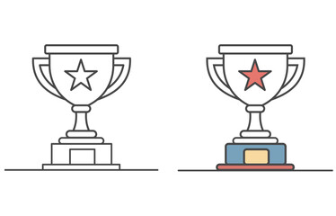 Vector winner cup icon set.
