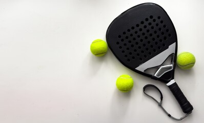 Isolated paddle tennis objects. padel racket