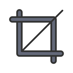 Crop icon vector image. Suitable for mobile apps, web apps and print media.