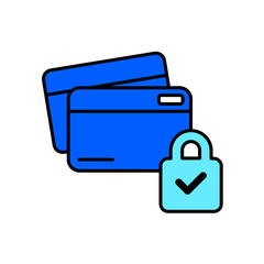 Icon a secured payment, isolated against a clean background.