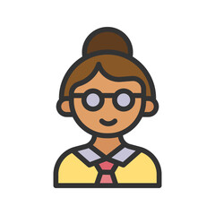Female Professor icon vector image. Suitable for mobile apps, web apps and print media.