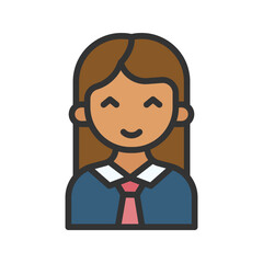 Female Presenter II icon vector image. Suitable for mobile apps, web apps and print media.