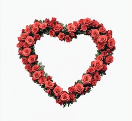 Obraz premium Romantic Red Roses Arranged in a Heart Shape for Valentine's Day or Wedding