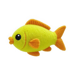 Yellow plush fish toy pet accessory aquatic animal gift item