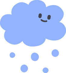 눈 내리는 구름,눈 표현,구름 캐릭터,부드러운 분위기,겨울 날씨,귀여운 구름