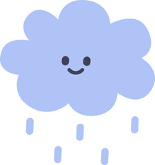 비 내리는 구름,빗방울 표현,비 오는 날씨,감성 구름,귀여운 캐릭터,우울한 분위기
