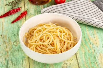 Italian pasta spaghetti with oil
