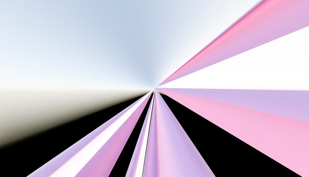 Abstract 3D render with pink and black geometric lines creating a sense of movement and tranquility