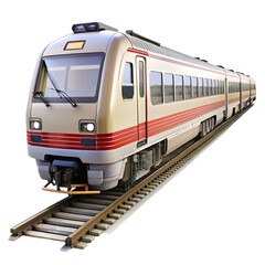 Fototapeta premium High speed red and white train on isolated background, showcasing advanced technology in public rail transportation