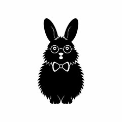 creative Silhouette bunny Icon Vector Illustration