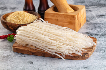 Raw dry pho noodles for cooking