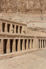 Fototapeta premium Statue Hatshepsut of the upper terrace in the Temple of Hatshepsut at Valley of the Kings, Luxor, Egypt