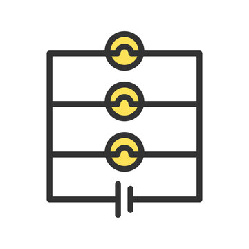 Lamps in Parallel icon vector image. Suitable for mobile apps, web apps and print media.