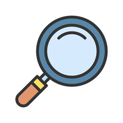 Magnifying Glass icon vector image. Suitable for mobile apps, web apps and print media.