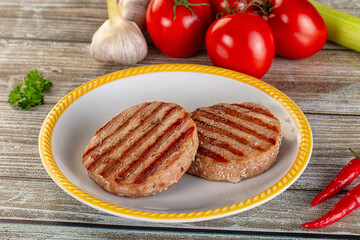Grilled tuna steak fillet medallion
