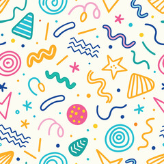 Playful abstract shapes pattern