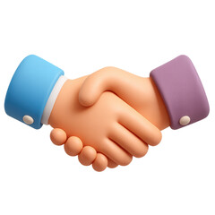 3d handshake icon for corporate collaboration, mutual trust, team support, business unity and successful partnerships