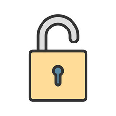 Open Lock I icon vector image. Suitable for mobile apps, web apps and print media.