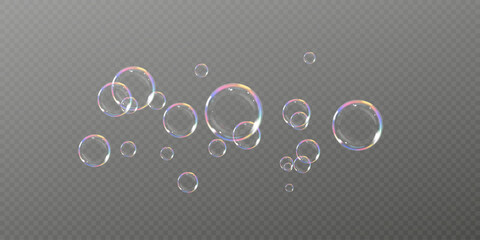 soap bubbles.Realistic Soap Bubbles Collection. 