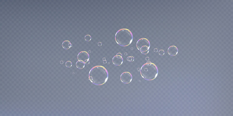 soap bubbles.Realistic Soap Bubbles Collection. 