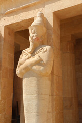 Statue Hatshepsut of the upper terrace in the Temple of Hatshepsut at Valley of the Kings, Luxor,...
